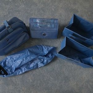 5 PIECE LIGHT BLUE JOY HANDBAG LUGGAGE COLLECTION SET